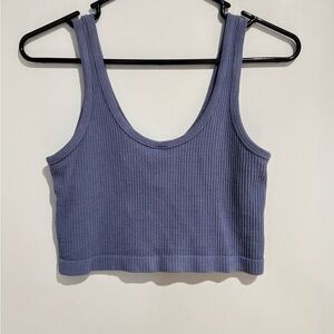 Beyond Yoga Ribbed Blue Crop Top